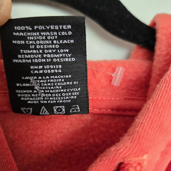 NBA Miami Heat‎ Red Orange Hooded Men's Sweater L Fleece Cangaroo Pocket - Picture 3 of 9